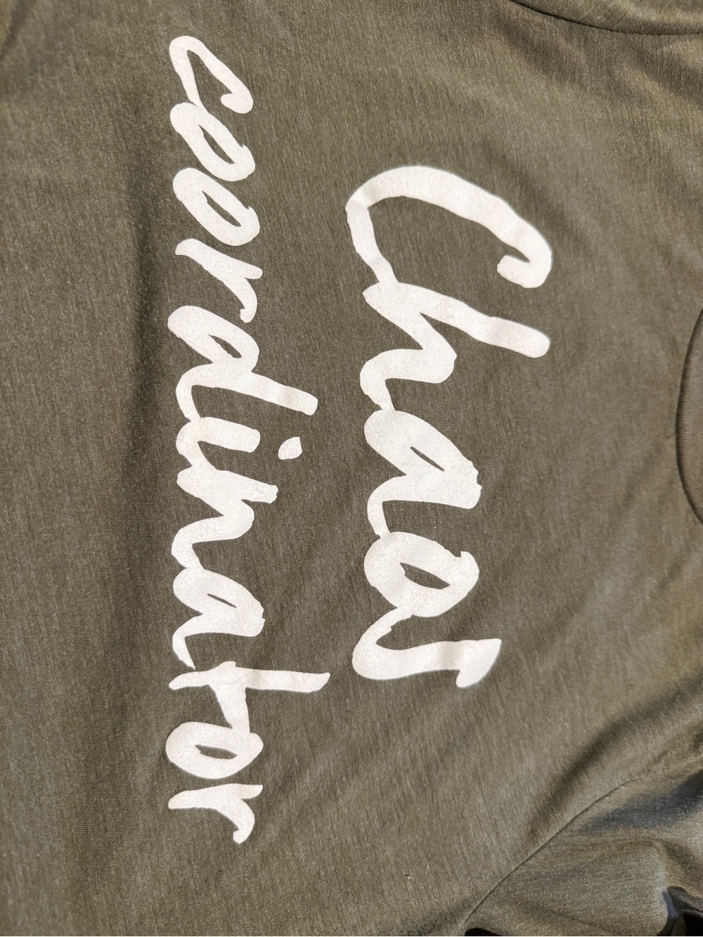 Bella Canvas Olive Green Tee with White Script Logo - Picture 3 of 4